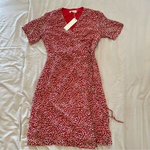 Roolee Red Floral Midi Dress Size XS